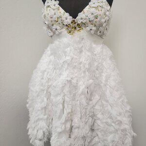 Vintage Ruffled Cocktail Dress by Terani Couture